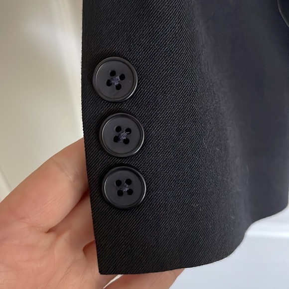 Linda Allard Ellen Tracy Black Button Down Wool Blend Blazer - Picture 5 of 8